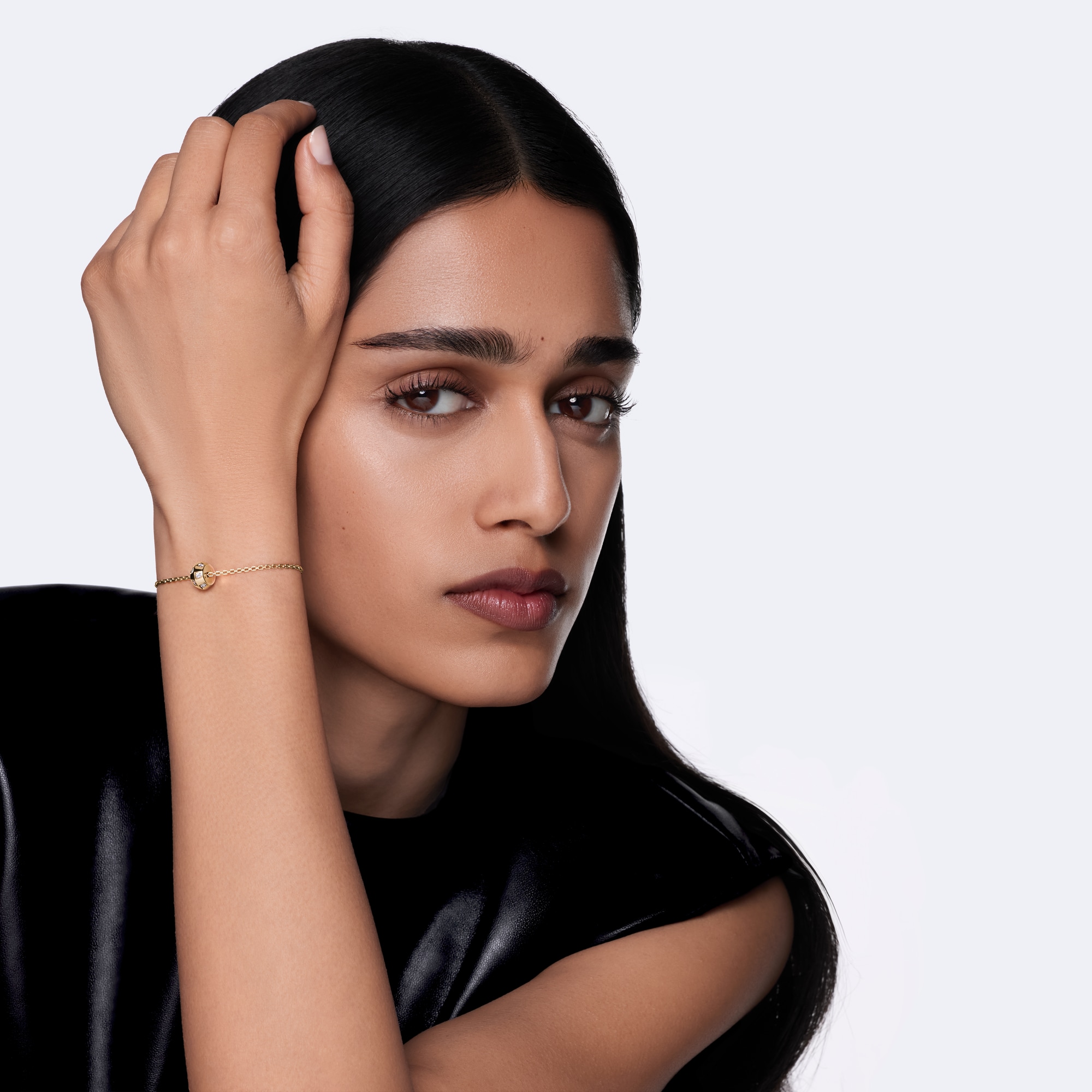 Le Damier de Louis Vuitton Chain Bracelet, Yellow Gold and